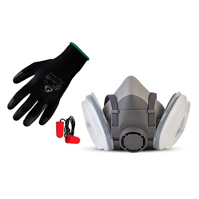 ПРОТИВОПЫЛЕВОЙ КОМПЛЕКТ Jeta Safety J-SET Dust Kit 5500P размер M: полумаска, противоаэрозольные фильтры P2R (4 шт), адаптеры (2 шт), держатели (2 шт)
